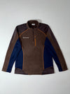 Columbia Brown & Navy Colorblock Quarter-Zip Fleece Pullover (M)