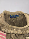 Polo Ralph Lauren Military Eagle & Flag Embroidered Cable Knit Sweater – Washed Olive imbroeider (S/M)