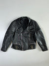 Vintage Quilted-Shoulder Leather Moto Jacket (S/M)
