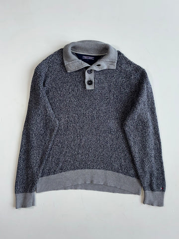 Tommy Hilfiger Waffle Knit Button Collar Sweater(Xl)