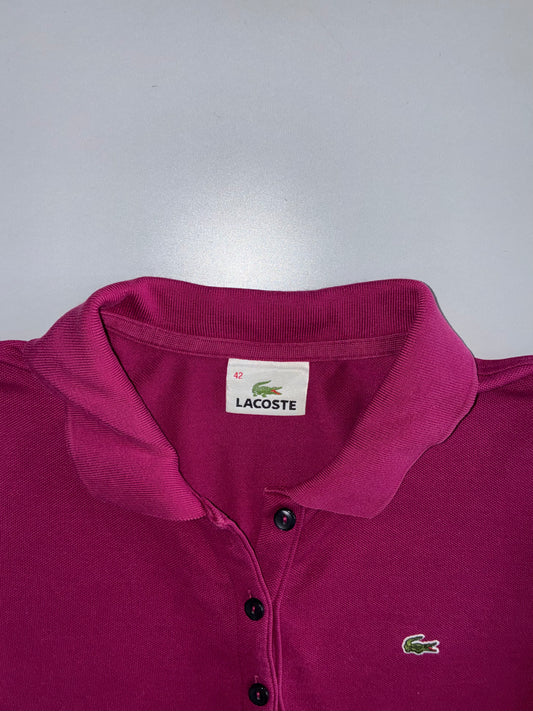 Lacoste Long Sleeve Stretch Polo Magenta (M)