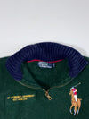 Vintage Polo Ralph Lauren "1st Division RL Regiment" Big Pony Half-Zip Wool Sweater – Forest Green (XS/S)