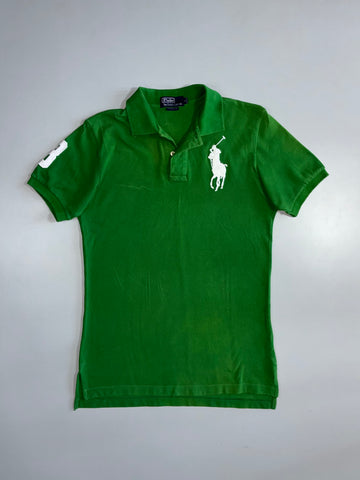 Polo Ralph Lauren Big Pony Polo Shirt #3 Sleeve Patch White Pony Green (M)