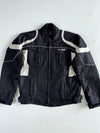 Vintage Soar Black & White Panel Moto Racing Jacket (XL)