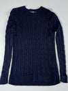 Lauren Ralph Lauren Navy Cable Knit Crewneck Sweater – Women's (S)