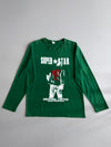 Vintage “Super Star” Dragon Graphic Long Sleeve Tee Green (M/L)