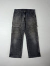 Vintage Dickies Faded Black Double Knee Carpenter Pants (W:30) (L:36)