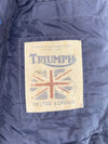 Triumph Original Distressed Pure Leather Biker Jacket | Union Jack Badge | Racing Stripes | Quilted Lining (2XL)