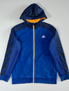 Adidas Colorblock Zip Hoodie – Blue & Orange Mesh Panel (S)