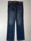 Y2K Tough Jeansmith Contrast Stitch Blue Denim Jeans (W:35) (L:45)