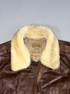 Paris Original Premium Pure Leather Jacket With Fur Coller (XL)