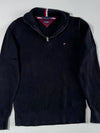 Tommy Hilfiger | Black Pima Cotton Cashmere Quarter Zip | (S)