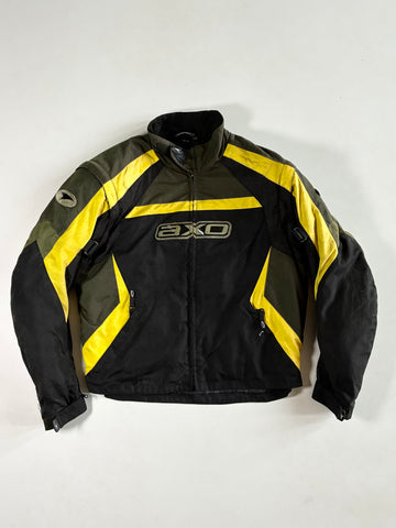 AXO Black, Yellow & Olive Textile Motorcycle Jacket – Made in Romania Padded (L)
