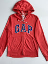 Gap | Coral Red Arch Logo Zip Hoodie | (S)