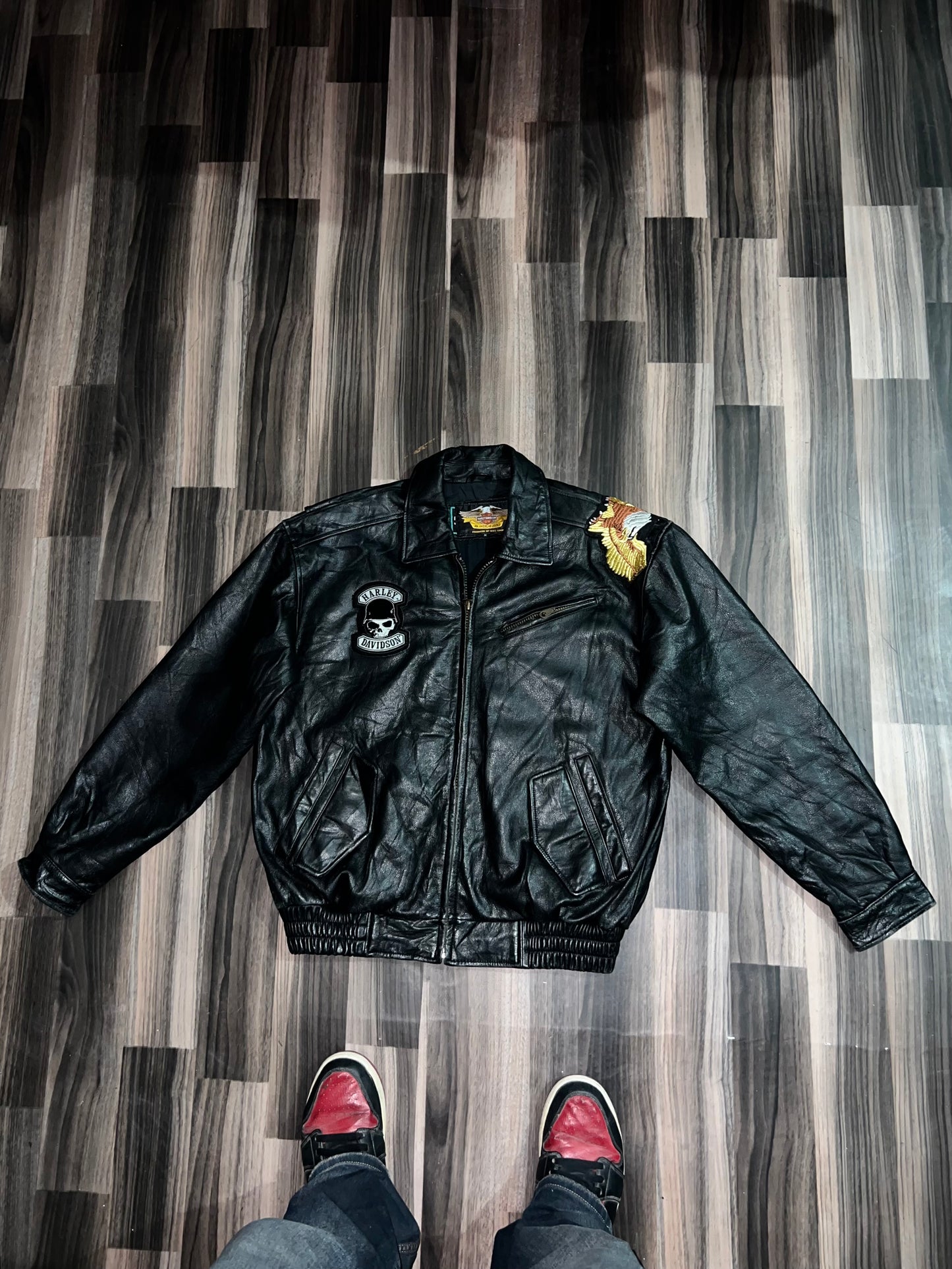 ZHarley Davidson Leather Jacket (RARE)  Og Leather (M/L)