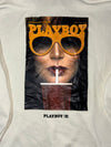 Playboy x DC Shoes Half-Zip Bunny Logo Hoodie Cream/Off-White (XL)