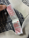 Lacoste L!VE Jacquard Crew Neck Knit Sweater – Off-White/Navy (L)