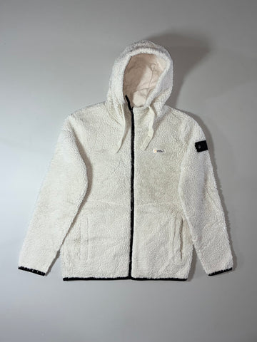 National Geographic | Cream Sherpa Zip-Up Hoodie | (S)