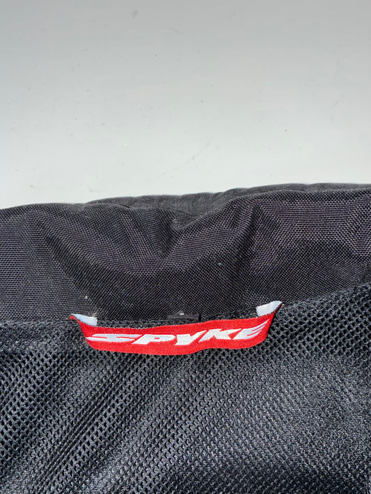 Vintage Spyke Black Racing Stripe Motorcycle Jacket (S)