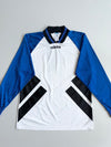 Vintage 90s Adidas Trefoil Football Jersey Long Sleeve – White/Blue/Black (XL)