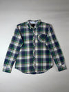 Tommy Hilfiger Denim Plaid Flannel Shirt – Green/Navy (L)
