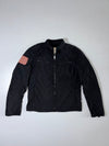 Vintage Ralph Lauren Denim & Supply Military Moto Jacket Black USA Flag Full Zip (M)