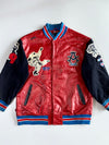 Akademiks World Judo Competition Premium Multi Patches Bomber Leather Jacket (2XL)