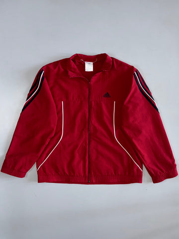 Adidas | 3-Stripe Piping Track Jacket | Red/Navy (XL)