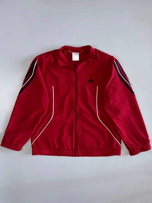 Adidas | 3-Stripe Piping Track Jacket | Red/Navy (XL)