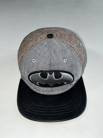 Batman Herringbone Snapback Cap – Snakeskin Texture Brim (Adjustable)