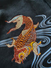 Big Train Osaka Japanese Koi Fish Embroidered Black Sweatshirt (XL)