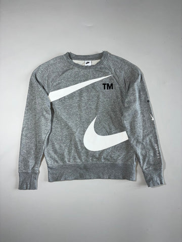 Nike Swoosh Grey Big Logo Crewneck Sweatshirt – "TM" Print(M)