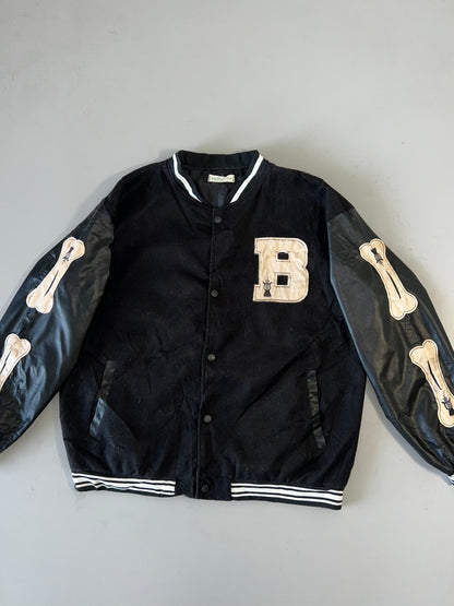 ZSuper Premium Bones Varsity Jacket Leather Sleeves (L)