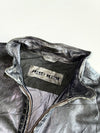 Freaky Nation Distressed Black Leather Bomber Jacket (M)
