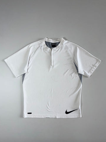 Nike Dri-Fit Quarter-Zip Athletic Tee – White  (L)