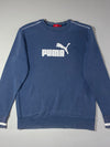 Vintage Y2K Puma Navy Appliqué Logo Crewneck Sweatshirt (L)