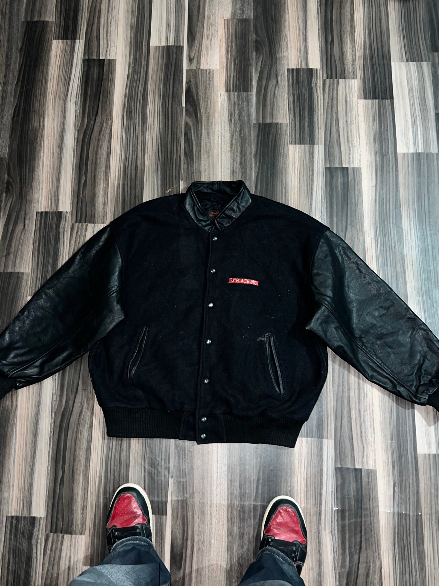 ZPremium Leather Varsity Jacket (L/XL)