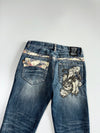 Jizo “Karashishi & Peony” Fully Embroidered Japanese Denim Pants (W:34|L:38)
