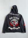 Big Train Osaka Dragon Embroidered Zip Hoodie with Wave Print Hood (2Xl)