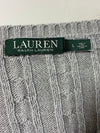 Lauren Ralph Lauren Heather Grey Cable Knit V-Neck Sweater Women’s (L)