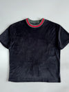 Flying Ninety Embroidered Panther Bowling Shirt – Black (XL)