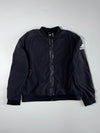 Adidas Black Full-Zip Bomber Jacket with White Sleeve Logo (M)