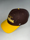 47 Brand San Diego Padres Script Brown & Gold Snapback – Green Underbrim (Adjustable)