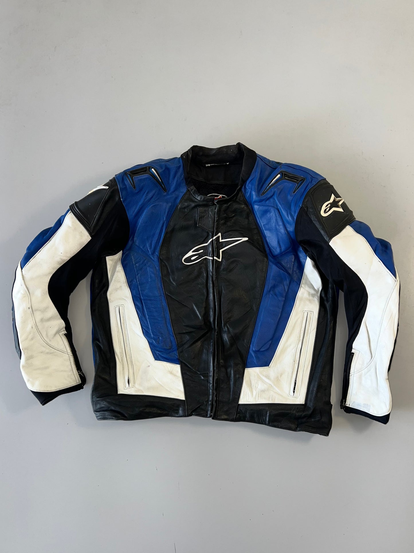 ZSuper RARE Alpinestars Original Heavy Pure Leather Riding Jacket (Extremely Padded) (L/XL)