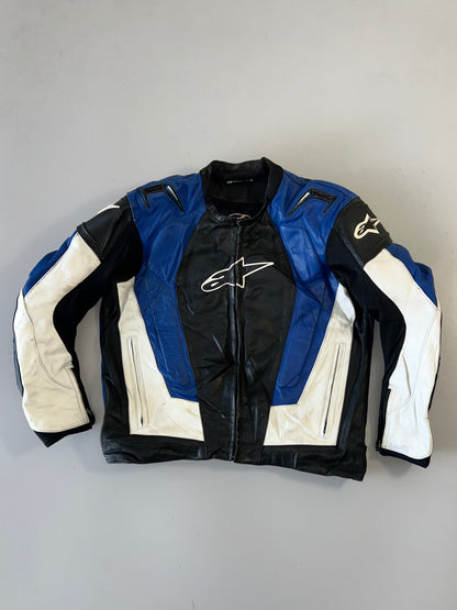 ZSuper RARE Alpinestars Original Heavy Pure Leather Riding Jacket (Extremely Padded) (L/XL)