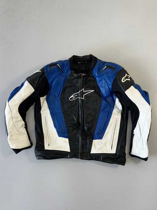 ZSuper RARE Alpinestars Original Heavy Pure Leather Riding Jacket (Extremely Padded) (L/XL)
