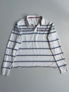 Levi’s Striped Long Sleeve Rugby Polo – White/Grey/Navy (Xl)