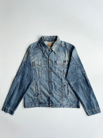 Bigstar Denim Culture Vintage Wash Trucker Jacket – Blue (XL)