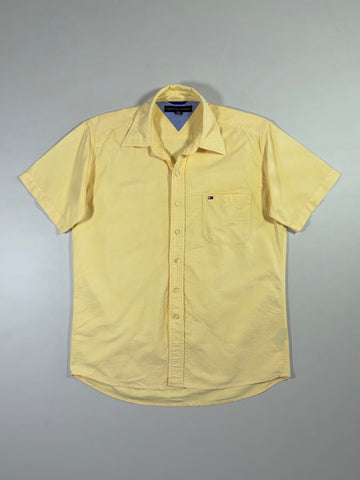 Tommy Hilfiger Pastel Yellow Short Sleeve Button-Up Shirt (M/L)
