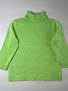 Lauren Ralph Lauren Lime Green Turtleneck Cotton Sweater, Made in Japan (S)